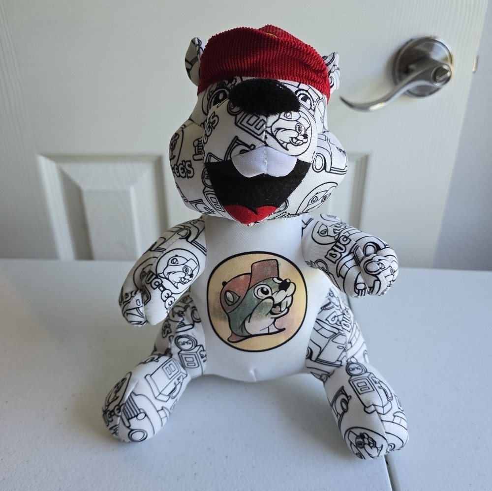 Buc-ee's Color A Buc-ee 10" Stuffed Animal Doodle Beaver NO MARKERS